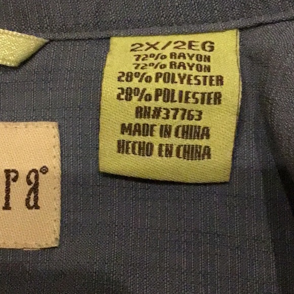 Men’s Cuban short sleeve shirt 2XL - Picture 5 of 5